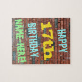 Brick Wall Graffiti geïnspireerd op 17e verjaardag Legpuzzel (Horizontaal)