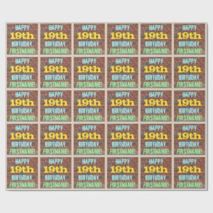 Brick Wall Graffiti geïnspireerd op 19e verjaarda Cadeaupapier