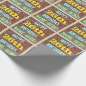 Brick Wall Graffiti geïnspireerd op 26e verjaardag Cadeaupapier (Hoek)