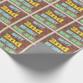 Brick Wall Graffiti geïnspireerd op 2e verjaardag Cadeaupapier (Hoek)