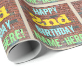 Brick Wall Graffiti geïnspireerd op 2e verjaardag Cadeaupapier (Rol Hoek)