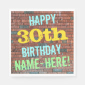 Brick Wall Graffiti geïnspireerd op 30e verjaardag Servetten (Voorkant)
