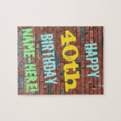 Brick Wall Graffiti geïnspireerd op 40e verjaardag Legpuzzel (Horizontaal)