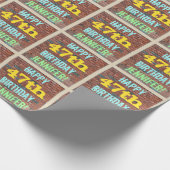 Brick Wall Graffiti geïnspireerd op 47e verjaardag Cadeaupapier (Hoek)