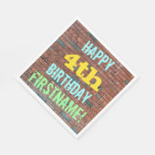 Brick Wall Graffiti geïnspireerd op 4e verjaardag Servetten (Hoek)