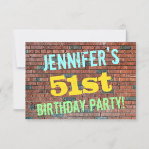Brick Wall Graffiti geïnspireerd op 51ste verjaard Kaart