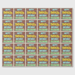 Brick Wall Graffiti geïnspireerd op 56e verjaardag Cadeaupapier