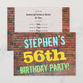 Brick Wall Graffiti geïnspireerd op 56e verjaardag Kaart (Voorkant / Achterkant)