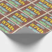 Brick Wall Graffiti geïnspireerd op 57e verjaardag Cadeaupapier (Hoek)