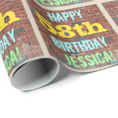 Brick Wall Graffiti geïnspireerd op 58e verjaardag Cadeaupapier (Rol Hoek)