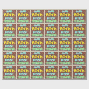 Brick Wall Graffiti geïnspireerd op 60ste verjaard Cadeaupapier