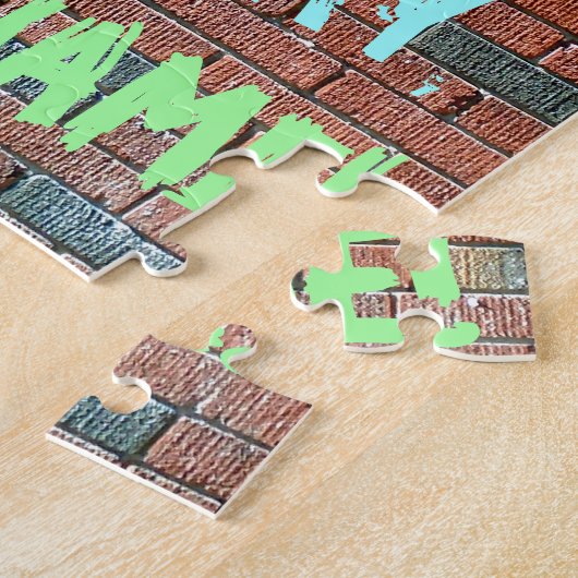 Brick Wall Graffiti geïnspireerd op 65e verjaardag Legpuzzel (Zijkant)