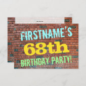 Brick Wall Graffiti geïnspireerd op 68ste verjaard Kaart (Voorkant / Achterkant)