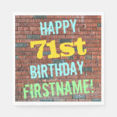 Brick Wall Graffiti geïnspireerd op 71ste verjaard Servetten (Voorkant)