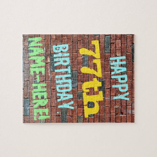 Brick Wall Graffiti geïnspireerd op 77e verjaardag Legpuzzel (Horizontaal)