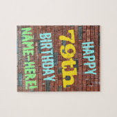 Brick Wall Graffiti geïnspireerd op 79e verjaardag Legpuzzel (Horizontaal)