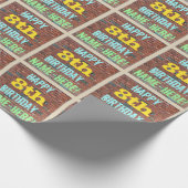 Brick Wall Graffiti geïnspireerd op 8e verjaardag Cadeaupapier (Hoek)