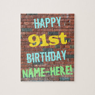 Brick Wall Graffiti geïnspireerd op 91ste verjaard Legpuzzel