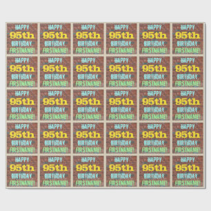 Brick Wall Graffiti geïnspireerd op 95e verjaardag Cadeaupapier