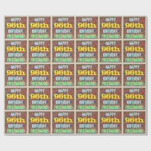 Brick Wall Graffiti geïnspireerd op 96e verjaardag Cadeaupapier