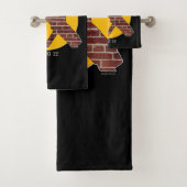 Brick Wall Hockey Goalie Bath Towel Set Bad Handdoek (Insitu)