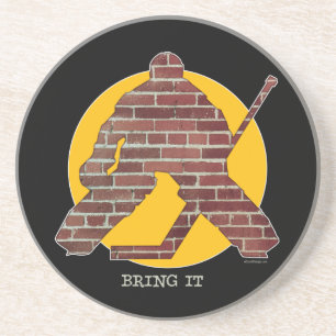 Brick Wall Hockey Goalie Zandsteen Onderzetter
