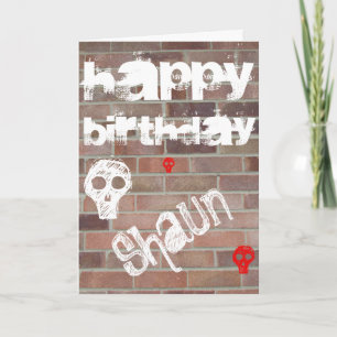 Brick Wall Kaart, Sculls en Chalk Writing Kaart