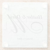 Brick Wall Kalligrafie Script Monogram Bruiloft Glazen Onderzetter (Achterkant)