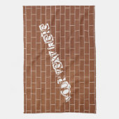 Brick Wall Keuken Handdoek met aangepaste tekst (Verticaal)