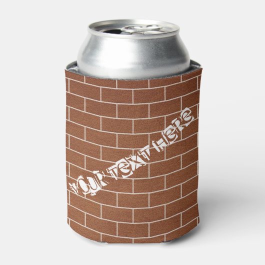 Brick Wall Koelbox met aangepaste tekst Blikjeskoeler (Blikje Voorkant)