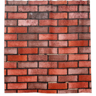 Brick wall met rode steen, rode baksteen achtergro douchegordijn