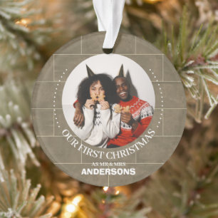 Brick Wall Notre premier Noël, M. et Mme mariés