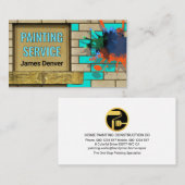 Brick Wall Paint Splatter Painting Visitekaartje (Voorkant / Achterkant)