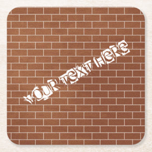 Brick Wall Paper Onderzetter met aangepaste tekst