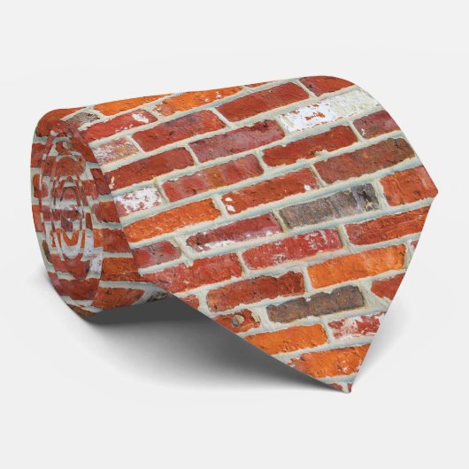 Brick Wall Pattern Red Stropdas (Opgerold)
