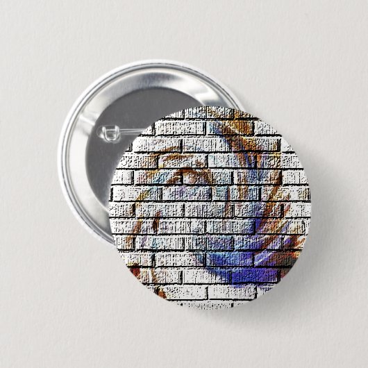 BRICK WALL RONDE BUTTON 5,7 CM (Voorkant /achterkant)