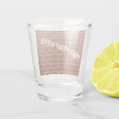 Brick Wall Shot Glass met aangepaste tekst Glas (Achterkant)