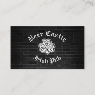Brick wall trendy modern grundge Irish shamrock Visitekaartje