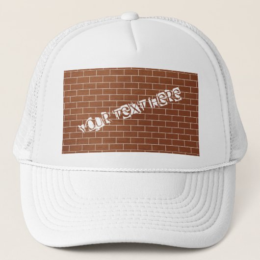 Brick Wall Trucker Hat met aangepaste tekst Trucker Pet (Voorkant)