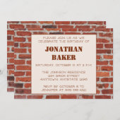 Brick Wall verjaardagsfeestje uitnodiging (Voorkant / Achterkant)