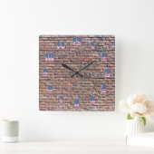 Brick Wall Vierkante Klok (Huis)