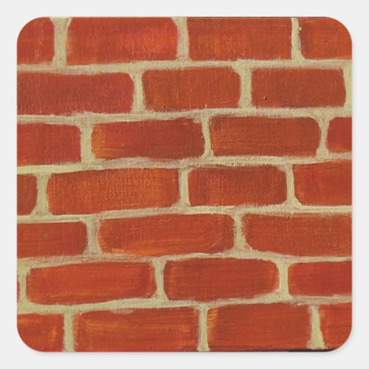 Brick Wall Vierkante Sticker (Voorkant)