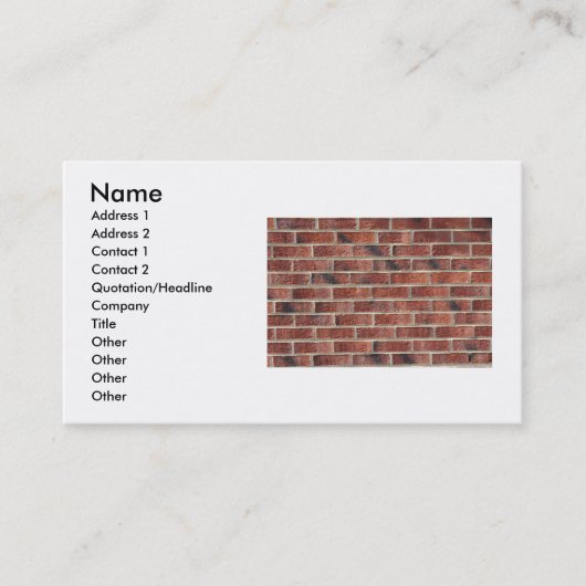 Brick Wall Visitekaartje (Voorkant)