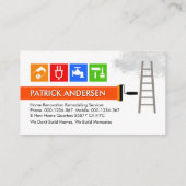 Brick Wall Wood Layer Paint Splatter Visitekaartje (Achterkant)