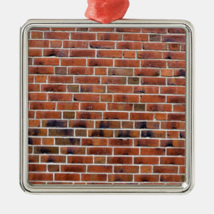 Brick-wand met gewrichten metalen ornament