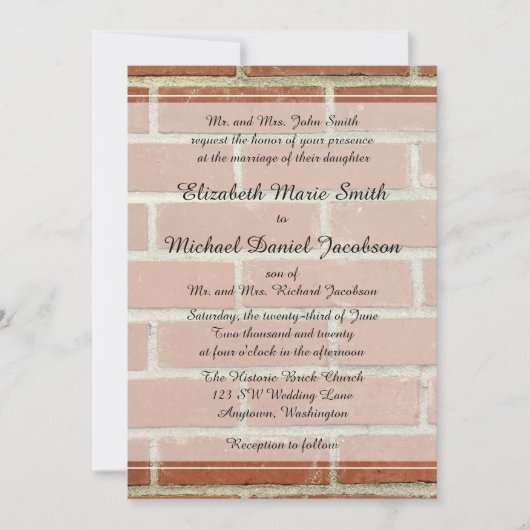 Brick Wedding Uitnodiging (Voorkant)