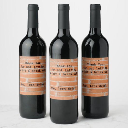 Brick Wine Label Wijn Etiket (Flessen)