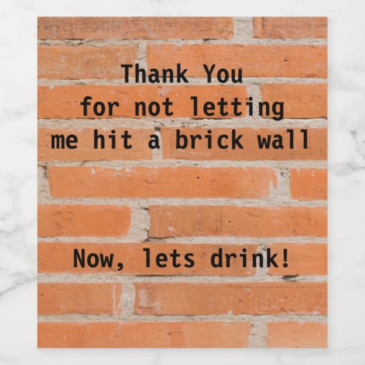 Brick Wine Label Wijn Etiket (Enkel label)