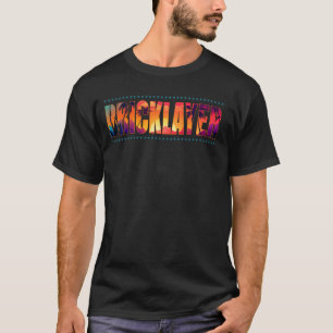 Bricklayer Baan Titel Beroep Sunset Retro Mannen W T-shirt