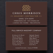 Bricklayer Brick Masonry Construction Visitekaartje